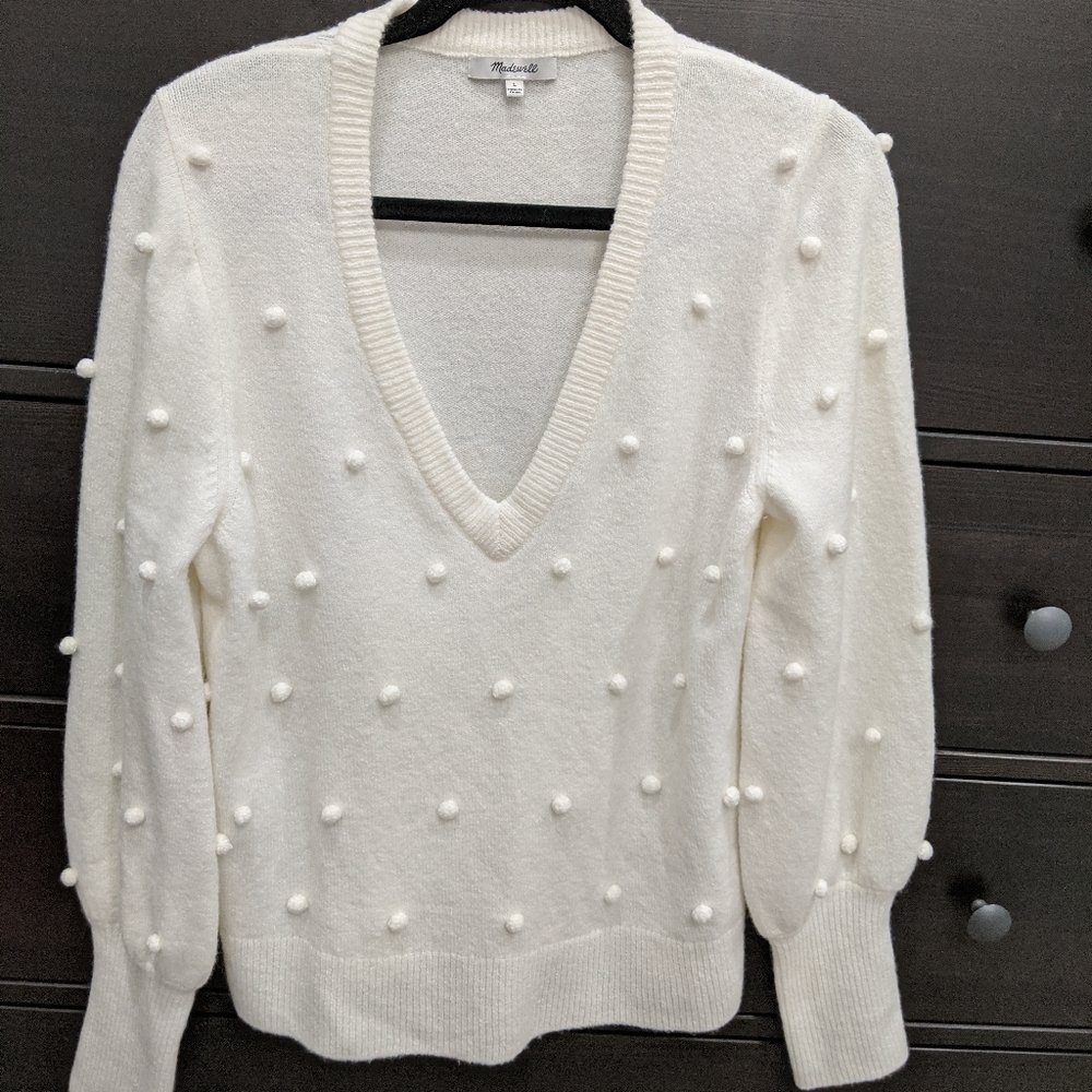 Madewell Bobble Dashwood V-Neck Sweater